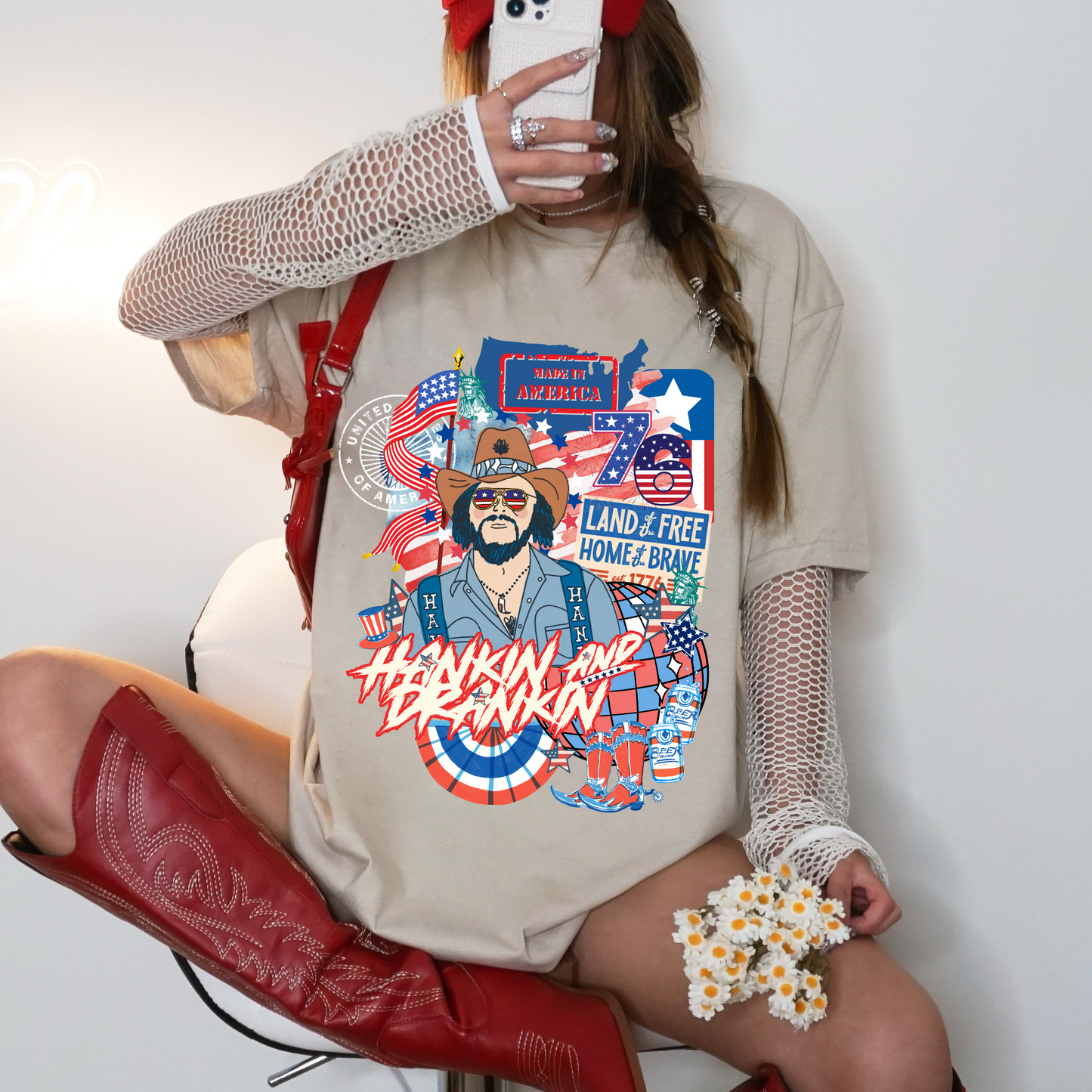 Hankin' & Drankin' July 4th Collage DTF Transfer