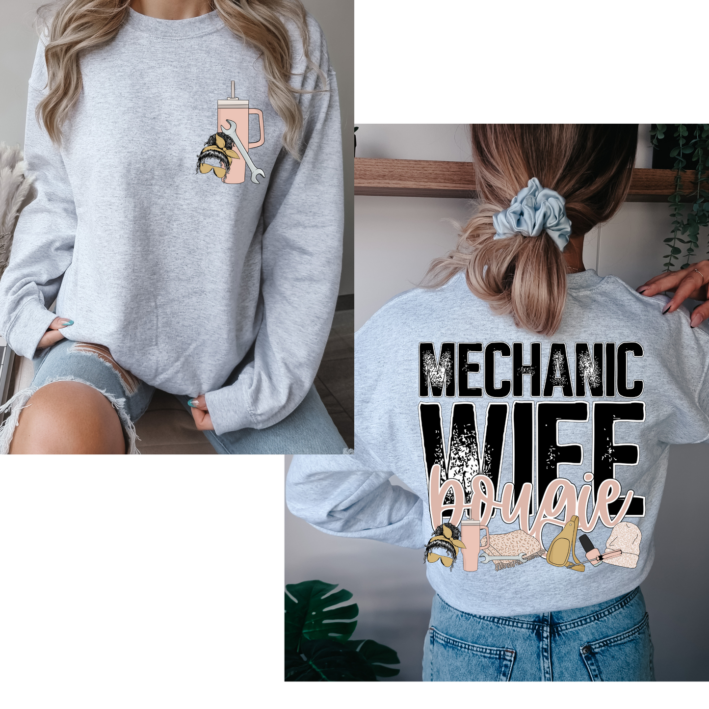 Mechanic Wife Bougie (FRONT + BACK INCLUDED) DTF Transfer