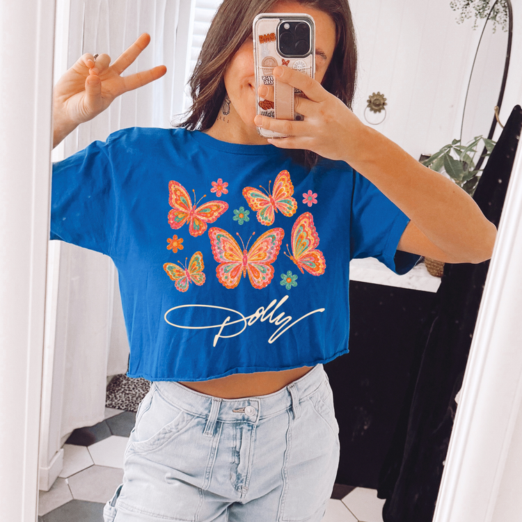 Butterfly Dolly White Font DTF Transfer