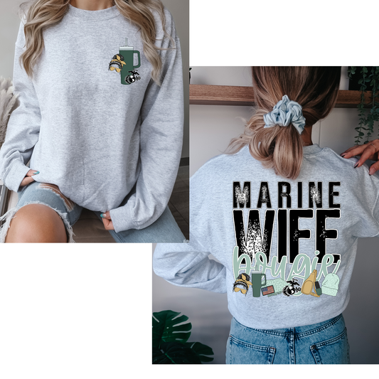 Marine Wife Bougie (FRONT + BACK INCLUDED) DTF Transfer