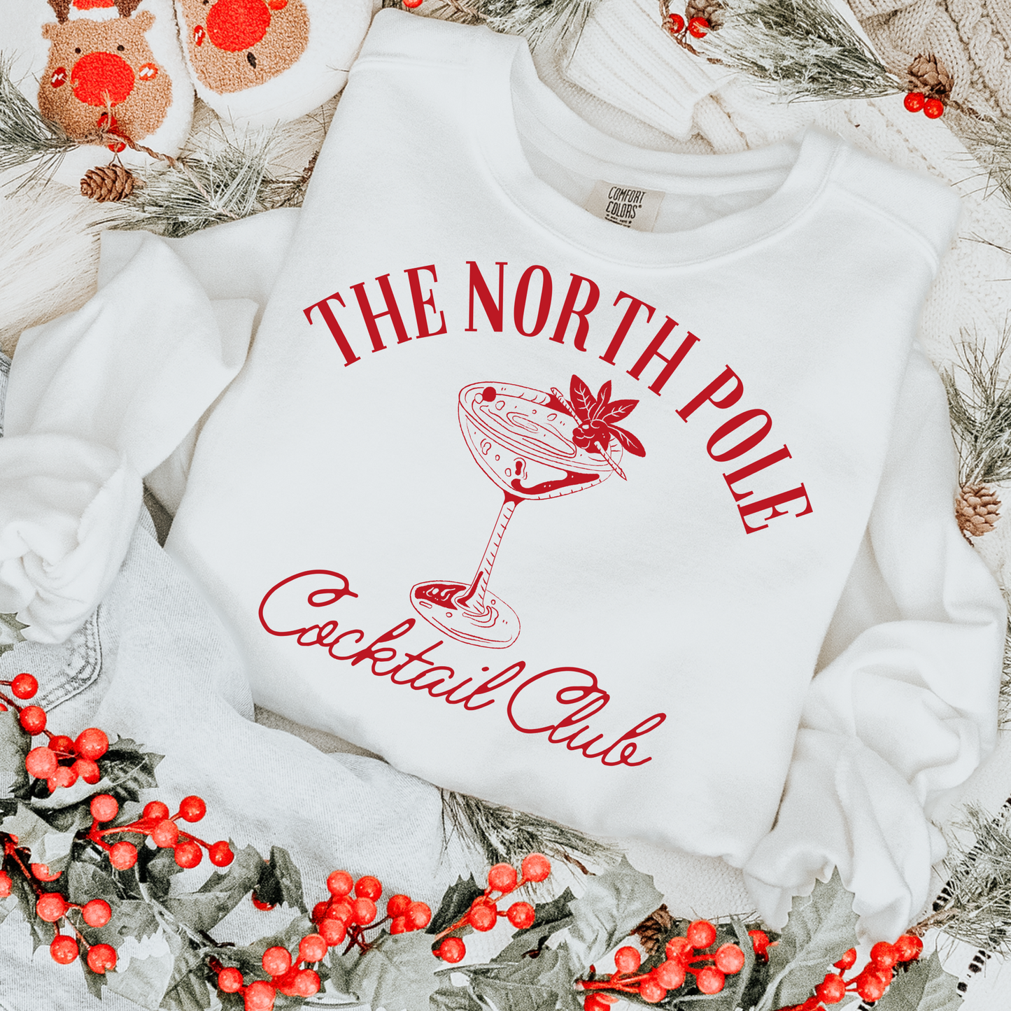 North Pole Cocktail Club Red Christmas DTF Transfer