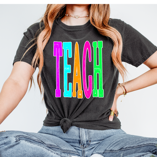 Teach Tall Varsity Scribble DTF Transfer