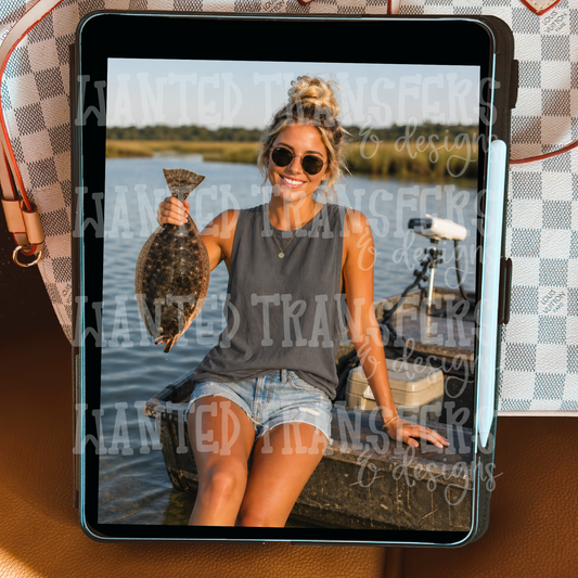 Pepper Comfort Colors Tank C9360 Southern Flounder Fishing Scene - Pepper - Tank Top Mockup (Copy) (Copy) (Copy) (Copy)