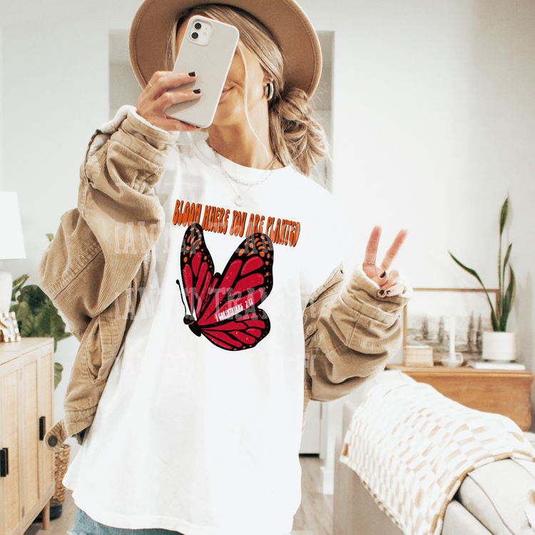 Bloom Red Butterfly Exclusive Sublimation Transfer