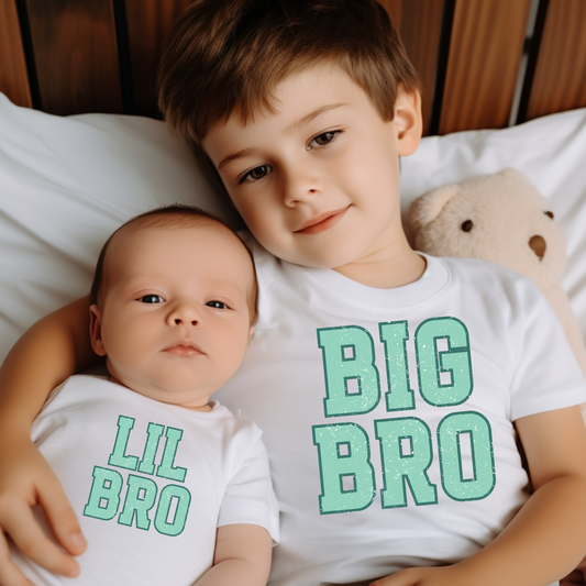 Big Bro & Little Bro Distressed Blue DTF Transfer (SET OF BOTH TRANSFERS)