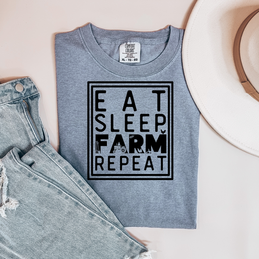 Eat Sleep Farm Repeat DTF Transfer