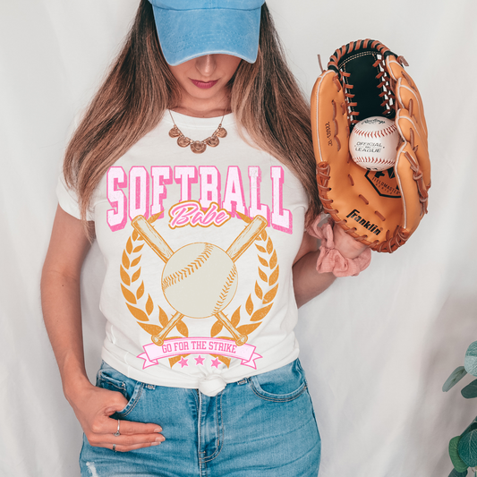 Softball Babe Go for the Strike DTF Transfer