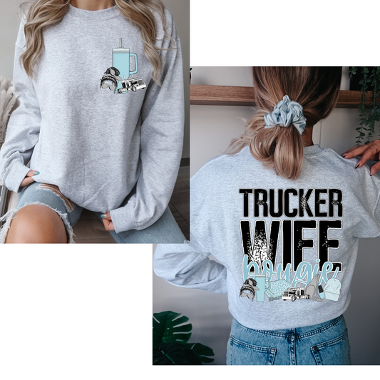 Trucker Wife Bougie (FRONT + BACK INCLUDED) DTF Transfer