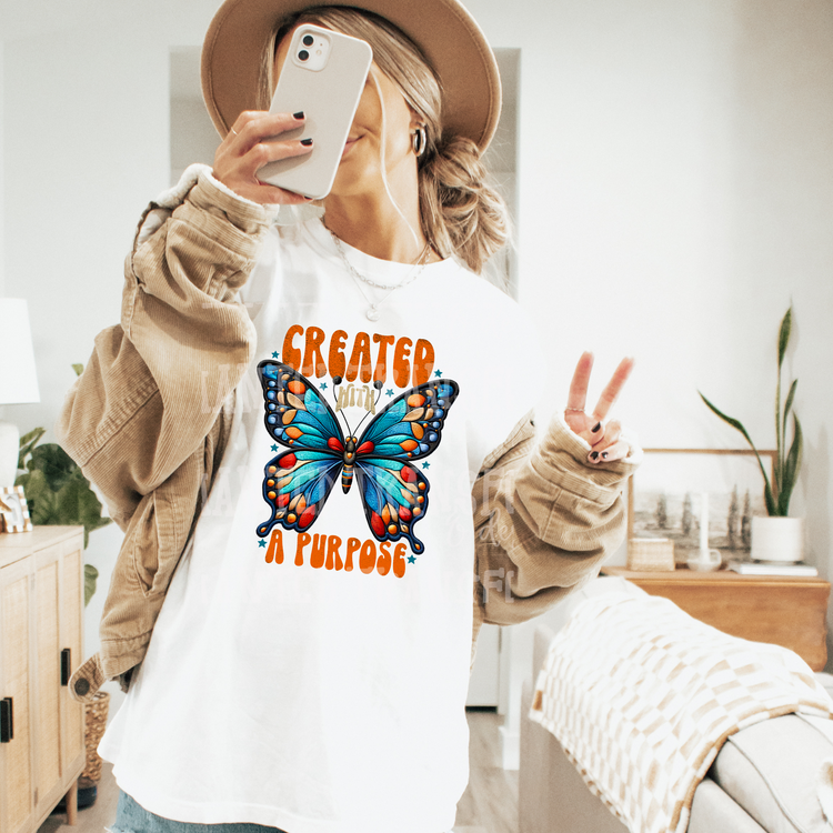 Created with Purpose Butterfly Exclusive Sublimation Transfer