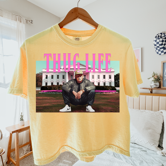 Thug Life Pink Font Trump DTF Transfer