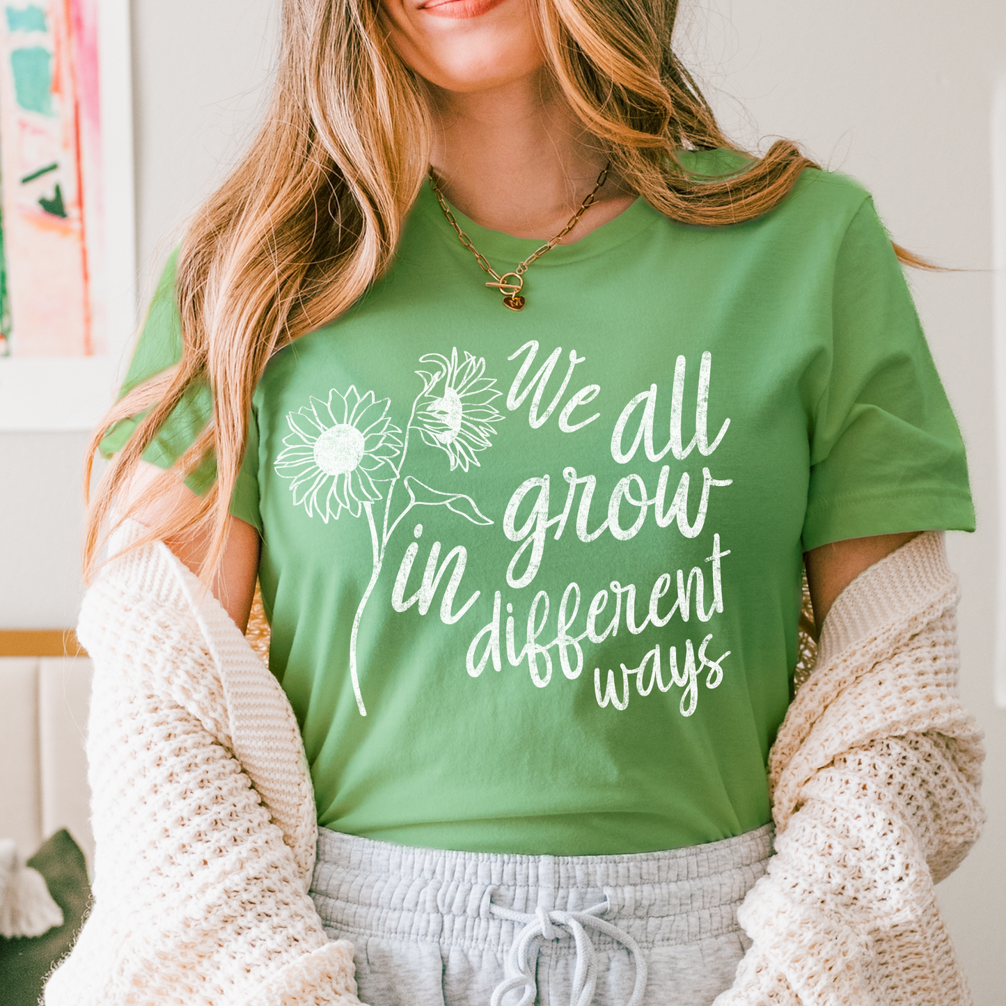 We All Grow in Different Ways Mental Health Screen Print Transfer