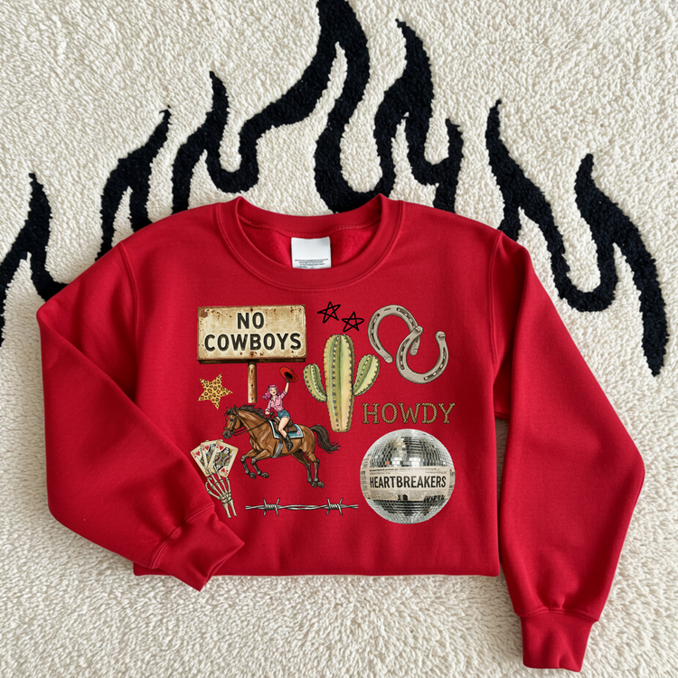 No Cowboys Western Collage DTF Transfer