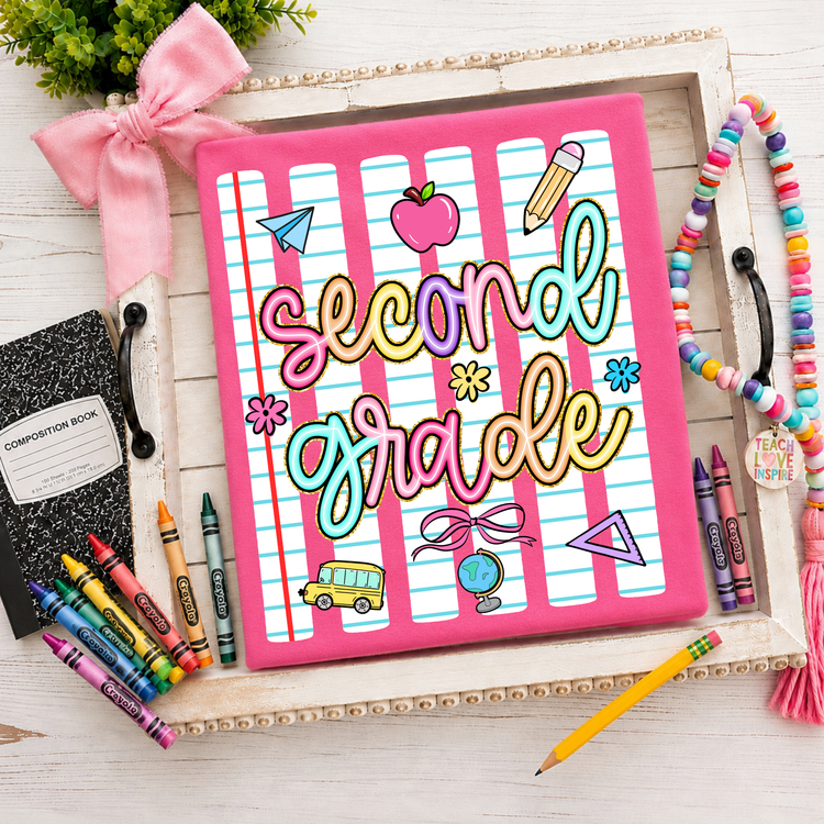 Second Grade Neon Stripes Back to School DTF Transfer