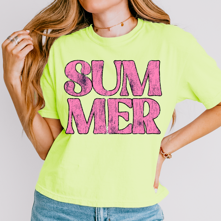 Pink Distressed Summer PNG Digital Download
