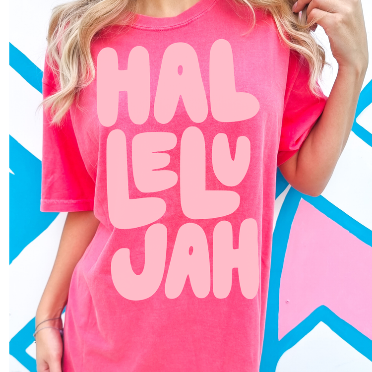 Hallelujah Light Pink Faith DTF Transfer
