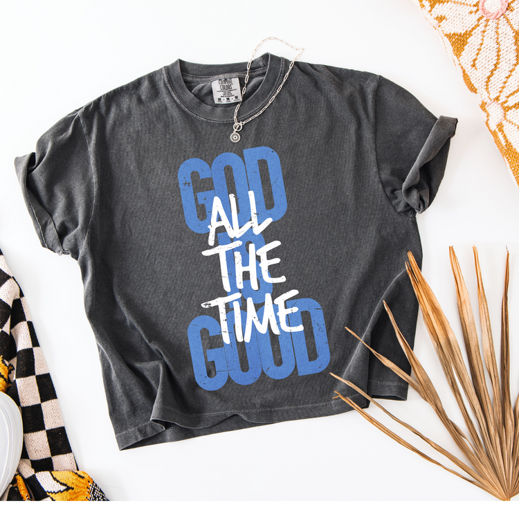 God is Good All the Time Blue/White DTF Transfer