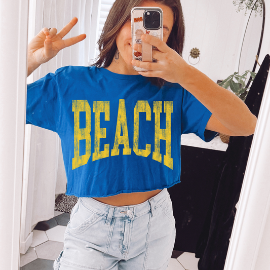 Beach Varsity Yellow Summer DTF Transfers
