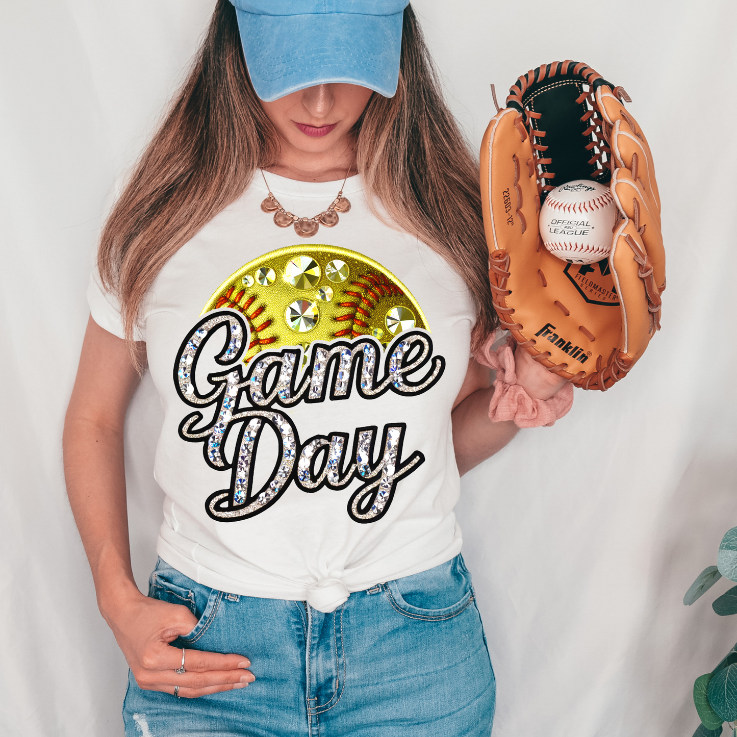 Game Day Softball Rhinestone DTF Transfer