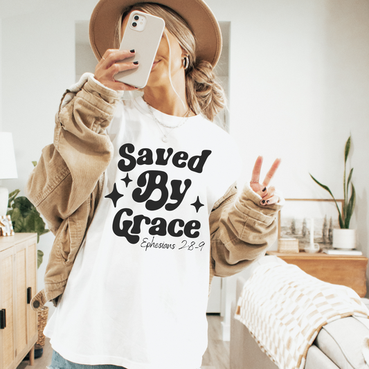 Saved by Grace Retro Faith DTF Transfer