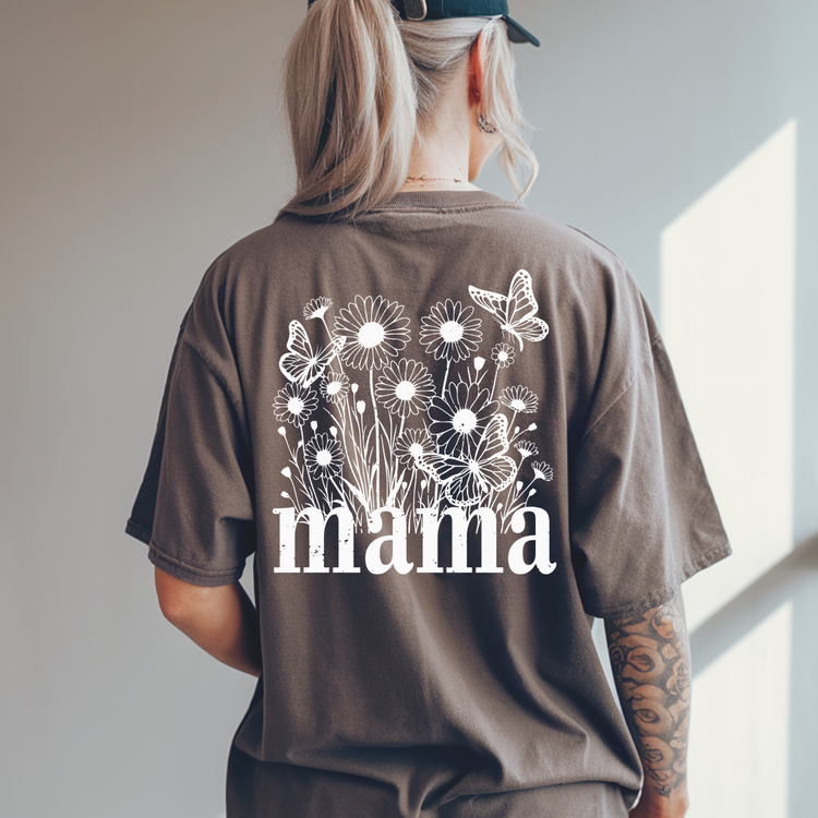 Floral Mama Mother's Day Single Color Screen Print Transfer