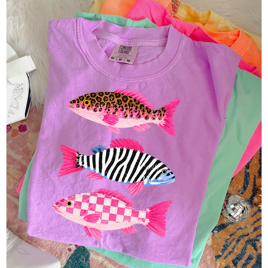 Groovy Pattern Fishing Summer DTF Transfers