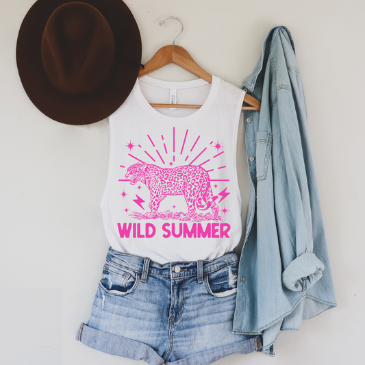 Wild Summer Hot Pink Summer Screen Print Transfer