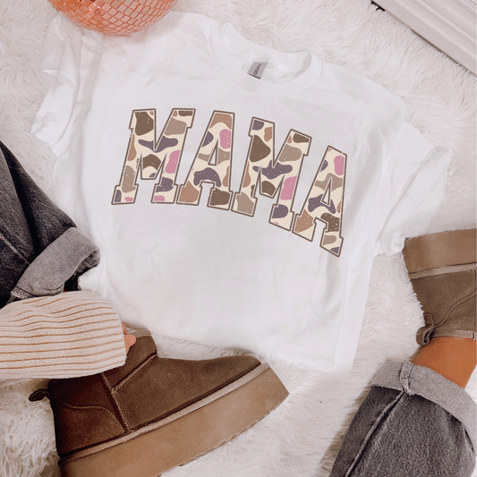 Pink Duck Camo Mama Clear Film Screen Print Transfer