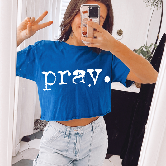 Pray Typography White Faith Screen Print Transfer