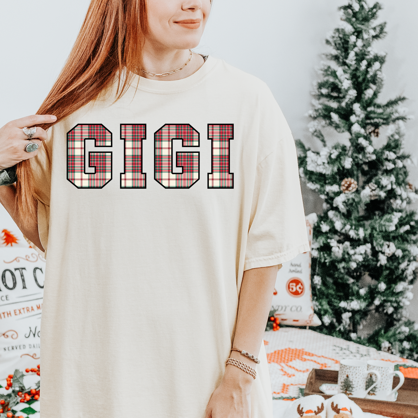 Plaid Gigi Christmas DTF Transfer