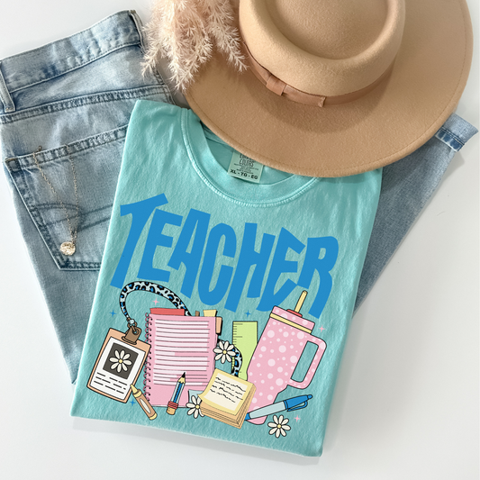 Dark Blue Supplies Teacher DTF Transfer