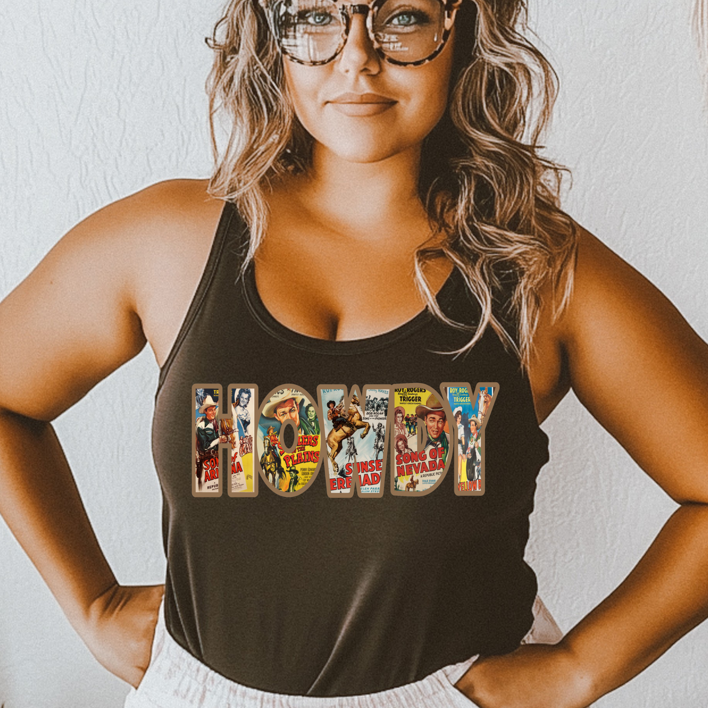 Western Vintage Howdy Clear Film Screen Print Transfer