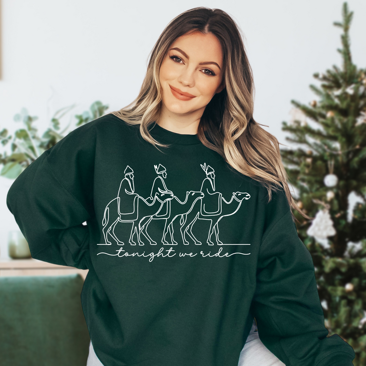 Tonight, We Ride Christmas Single Color Screen Print Transfer