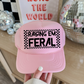 Raising Em Feral Trucker Hat Single Color Screen Print Transfer