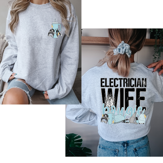 Electrician Wife Bougie (FRONT + BACK INCLUDED) DTF Transfer