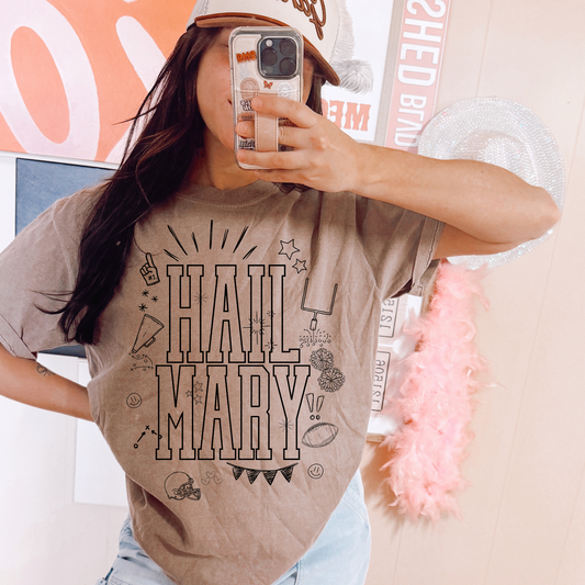 Hail Mary Football Doodle DTF Transfer