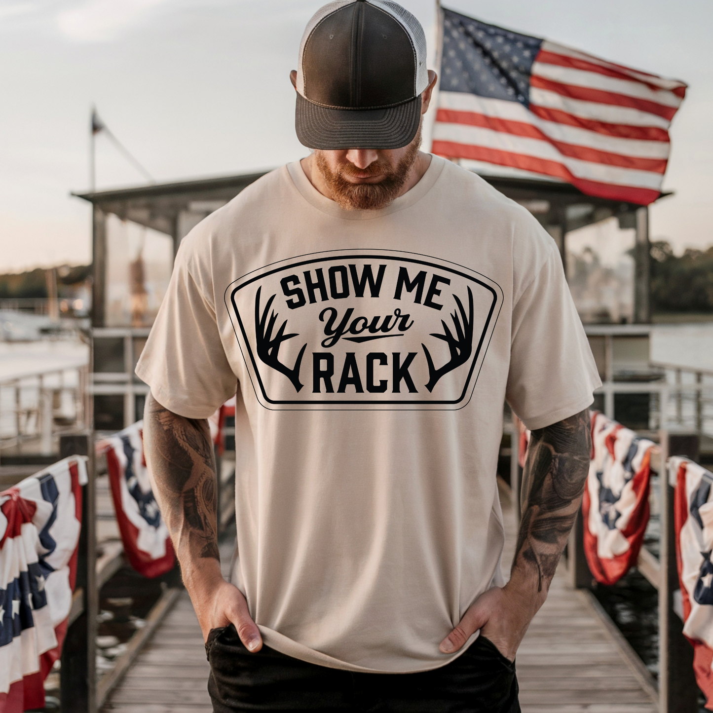 Show me Your Rack Hunting Single Color Screen Print Transfer