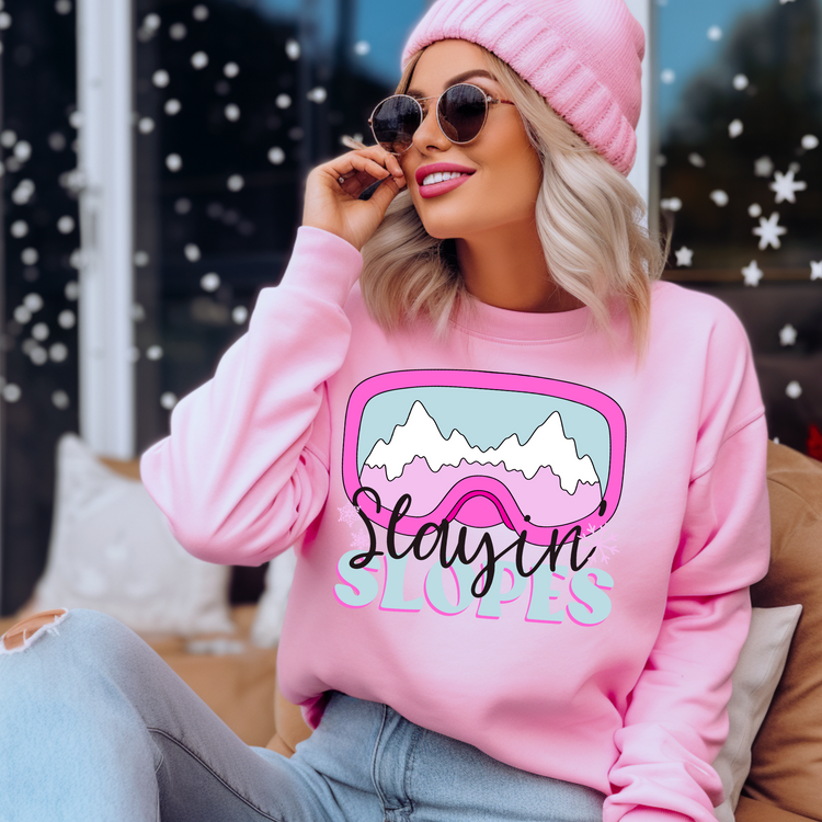 Slayin' Slopes Winter Snowboarding/Skiing DTF Transfer