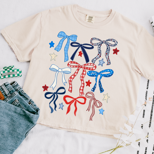 Patriotic Coquette Bows DTF Transfer