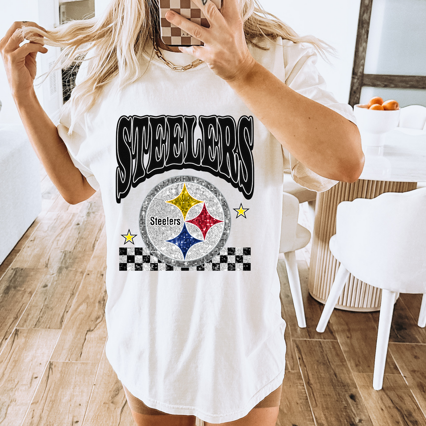 Glitter Steelers DTF Transfer