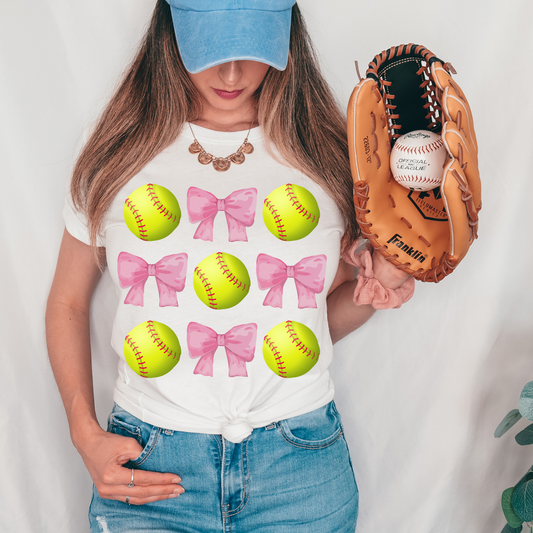 Softball Coquette Bow Variation DTF Transfer