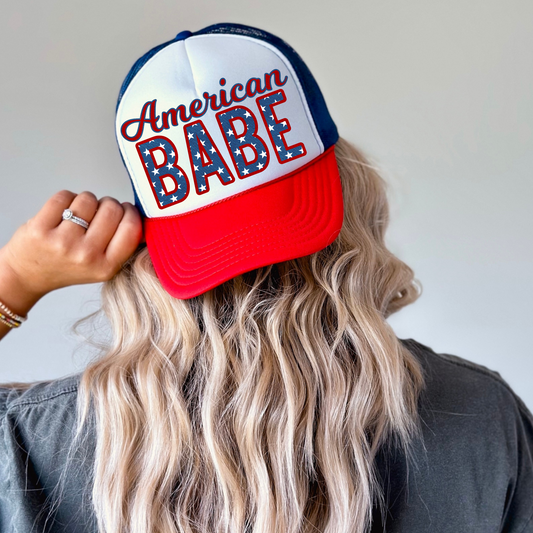 American Babe DTF Transfer for Trucker Hat