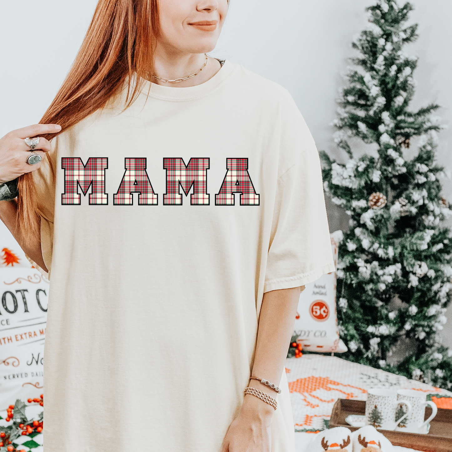 Plaid Mama Christmas DTF Transfer