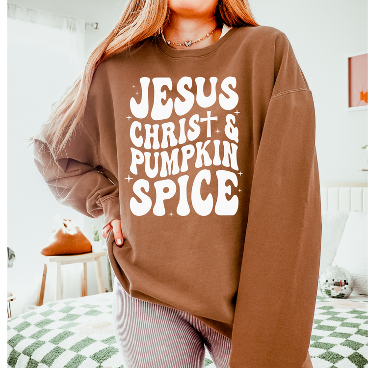 Jesus Christ & Pumpkin Spice Fall Faith DTF Transfer