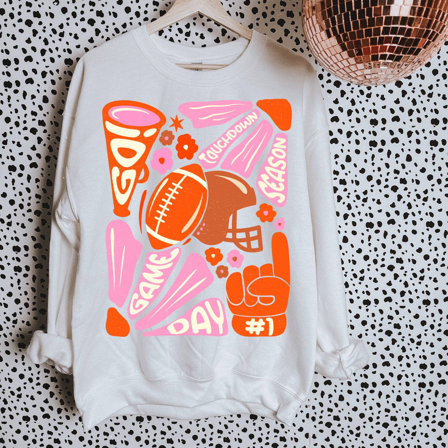 Floral Patchwork Football DTF Transfer