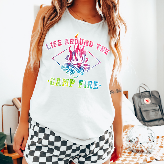 Life Around the Campfire Ombre' Camping DTF Transfer