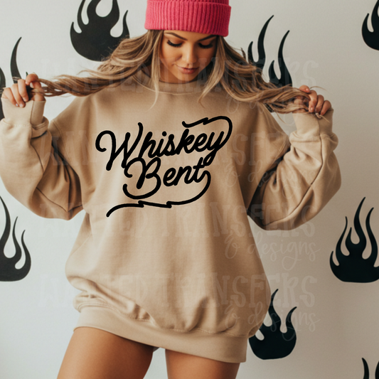 Whiskey Bent Western Single Color Screen Print Transfer