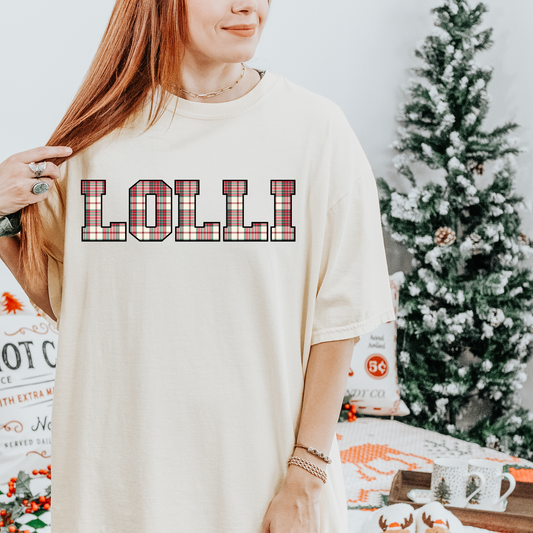 Plaid Lolli Christmas DTF Transfer