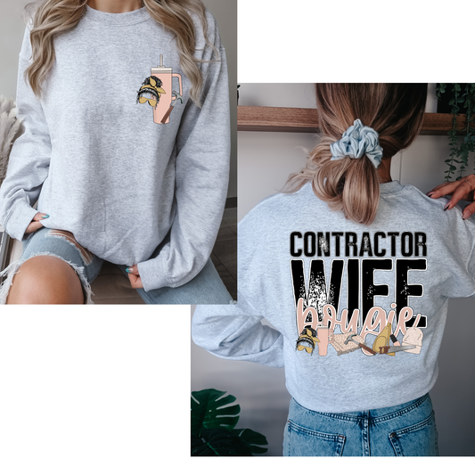 Contractor Wife Bougie (FRONT + BACK INCLUDED) DTF Transfer