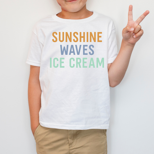 Sunshine Waves Icecream Blue DTF Transfer