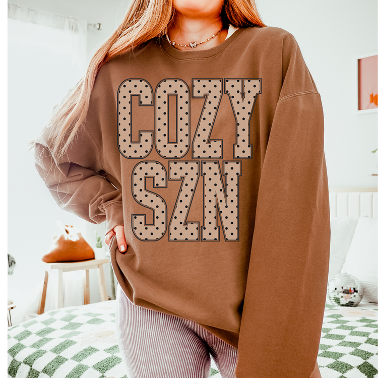 Cozy Season Neutral Polka Dot Fall DTF Transfer